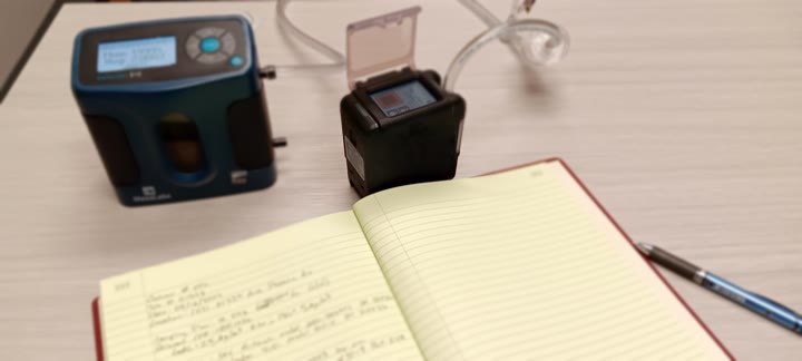 Industrial hygiene team reviewing assessment data